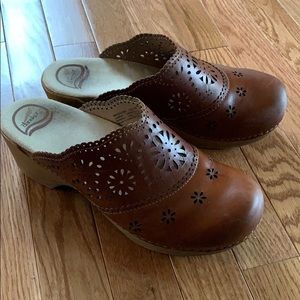 Dansko Open Back Leather Clogs